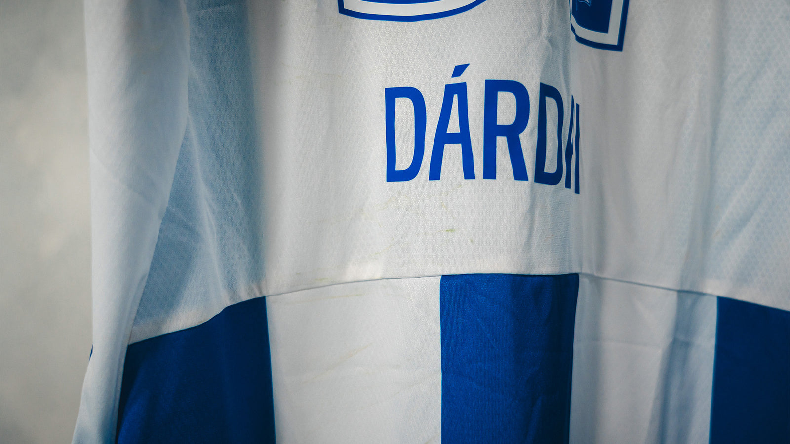 Hertha Matchworn Heimtrikot Márton Dárdai 31 #BSCFCH Rückseite Detail Name