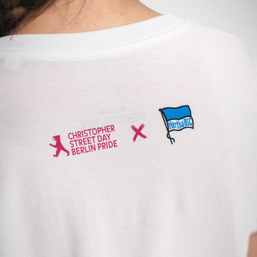 Hertha T-Shirt Flagge zeigen für Vielfalt Kids Detail Rückansicht